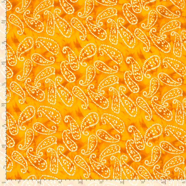 Voile fabric Abstract Yellow