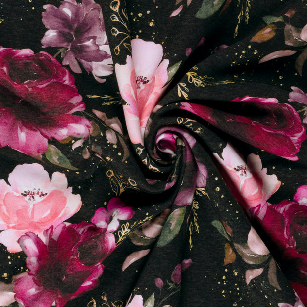 Jogging fabric Black digital printed 