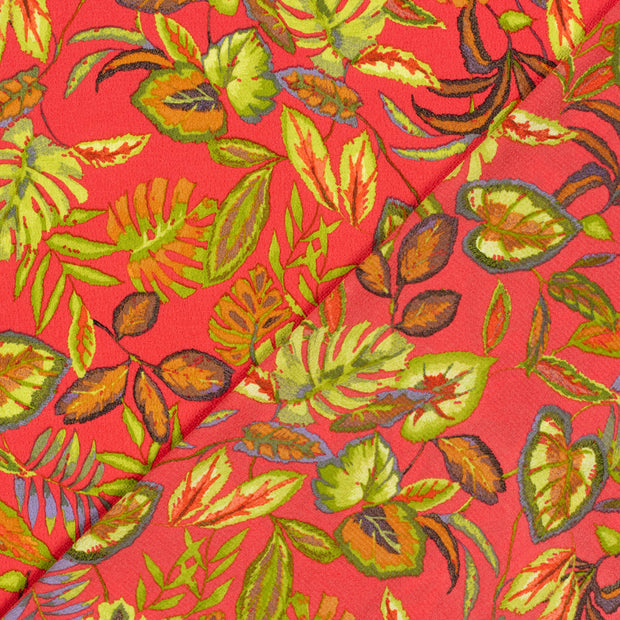 Polyester Bubble fabric Leaves printed 