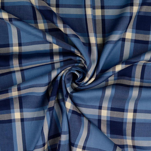 Viscose Poplin fabrik Blau 