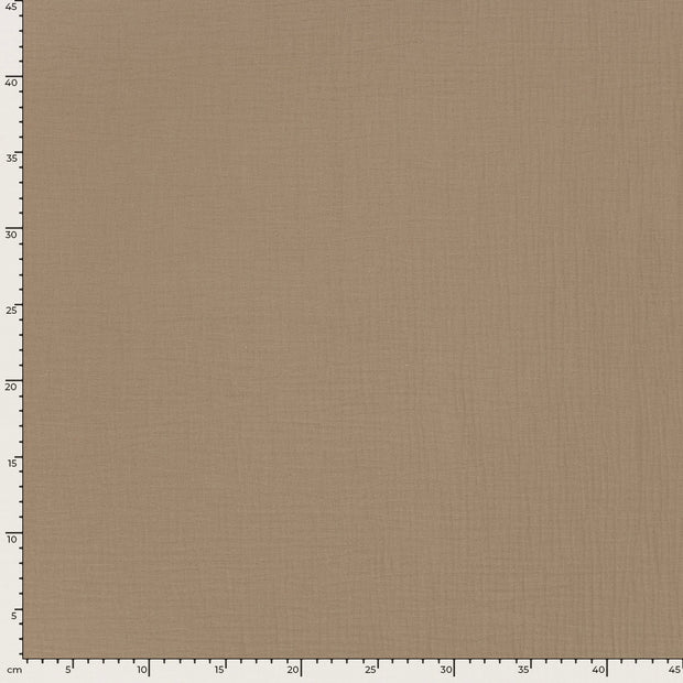 Muslin GOTS organic fabric Unicolour Taupe Grey