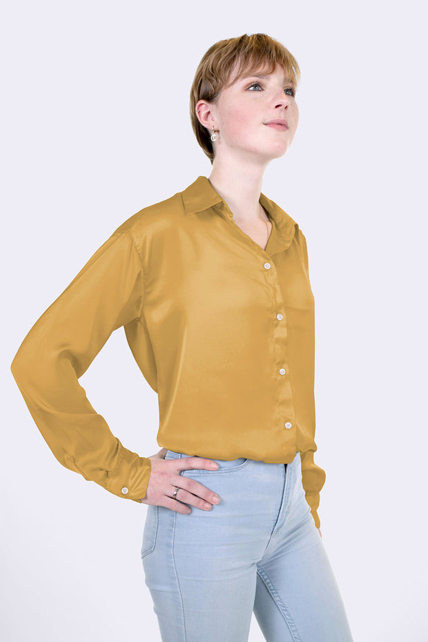 Satin fabric Unicolour Gold