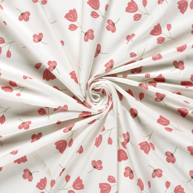 Jersey fabric Off White printed 