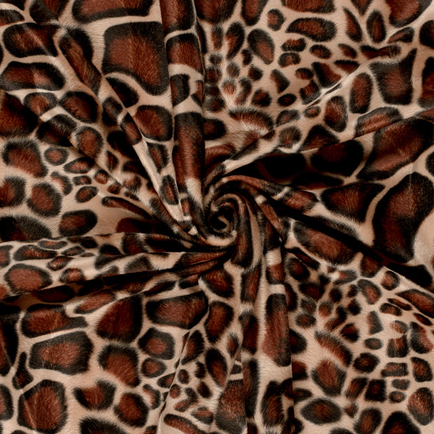 Velours fabric Beige printed 