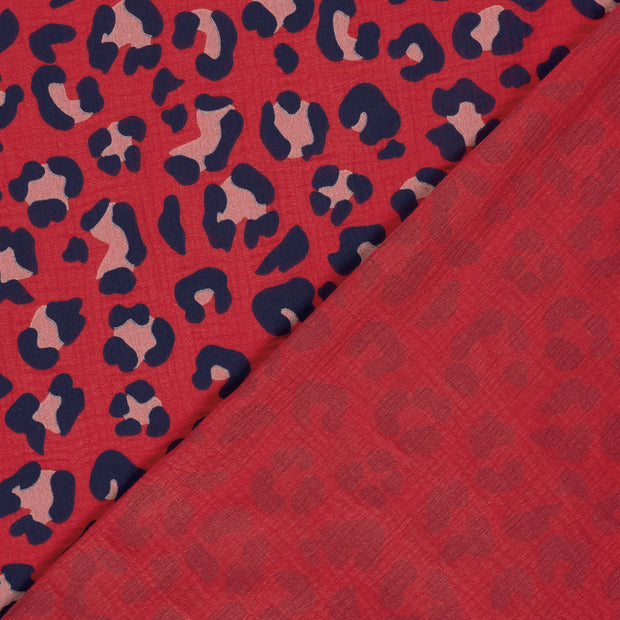 Muslin fabric Panther dyed and printed 