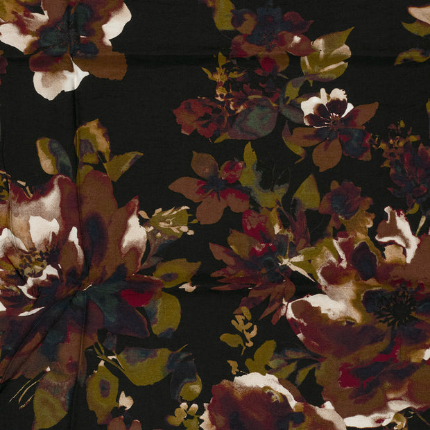 Viscose Nylon Crepe fabric Black 