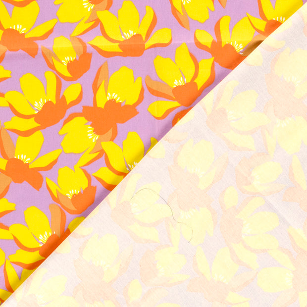 Cotton Satin fabric Flowers printed 