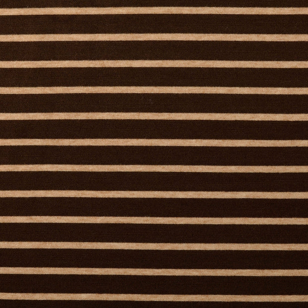 Heavy Knit fabric Stripes Brown