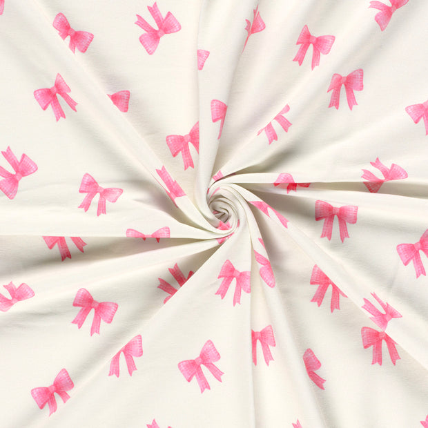 French Terry GOTS organic fabric Off White digital printed 