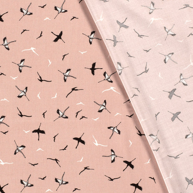 Bamboo Poplin fabric Birds printed 
