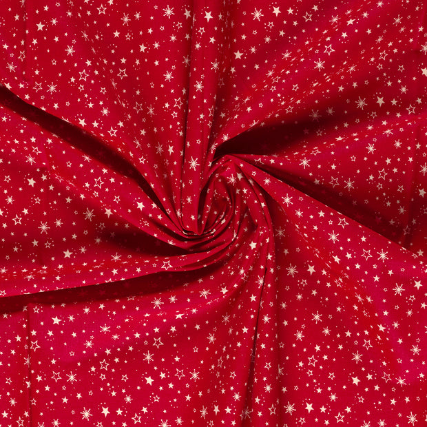 Cotton Poplin fabric Red printed 