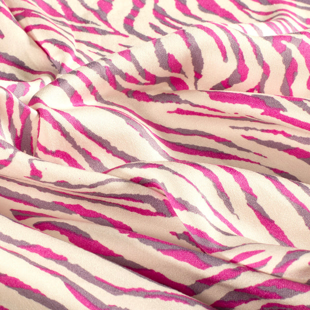Viscose Satin fabric Abstract Pink