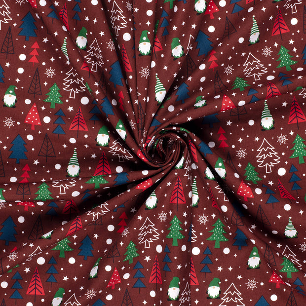 Cotton Poplin fabric Red printed 