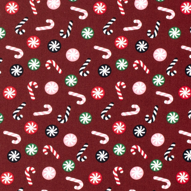 Cotton Poplin fabric Christmas Red
