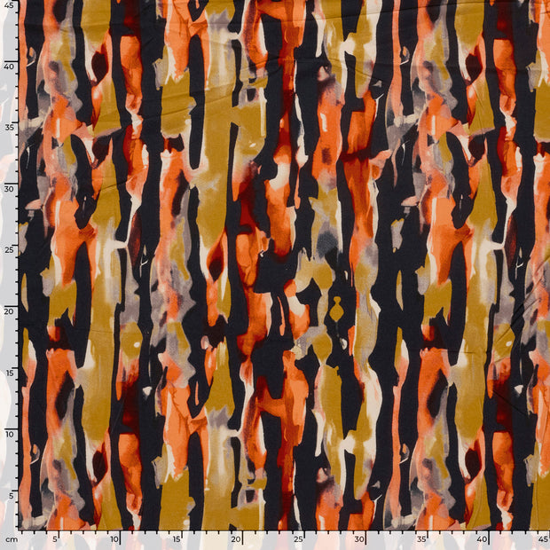 Viscose Vortex Jersey fabric Abstract Brique