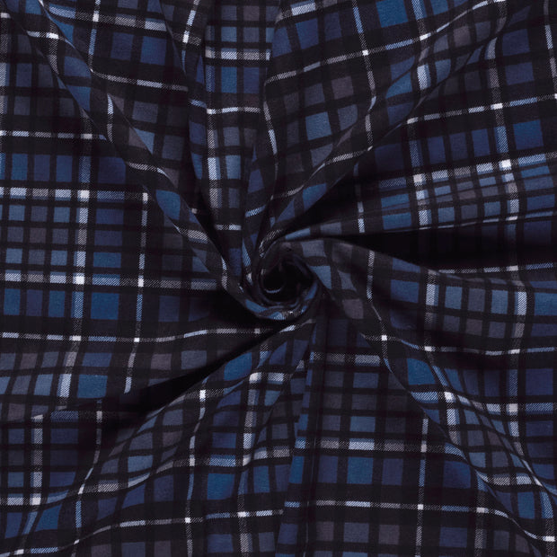 Flannel fabric Navy printed 