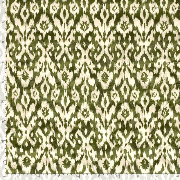 Velvet fabric Abstract Khaki Green