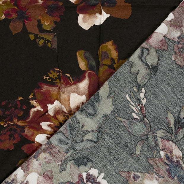 Viscose Nylon Crepe fabric Flowers printed 