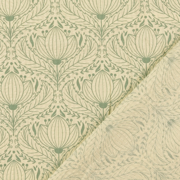 Seersucker fabric Olive Green 
