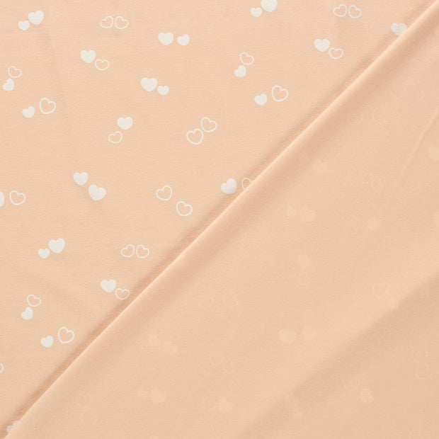 Jersey fabric Hearts printed 