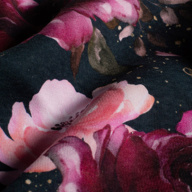 Jogging fabric Roses Navy