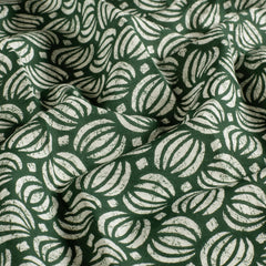 Voile estampado Abstracto Verde oscuro