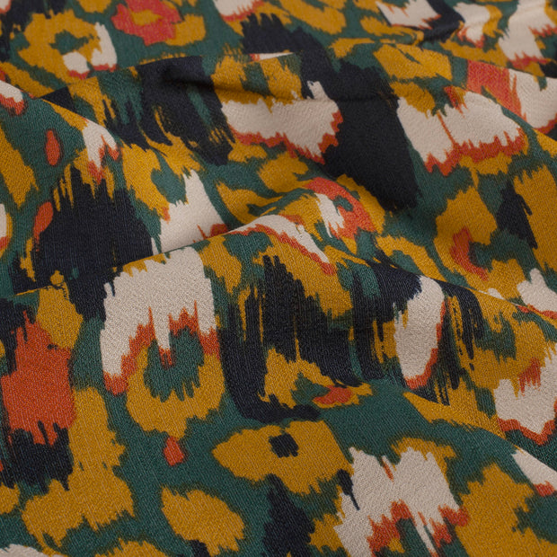 Viscose Nylon Ottoman fabric Abstract Petrol