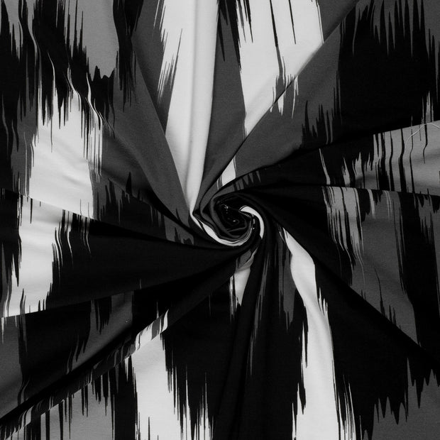 Viscose Vortex Jersey fabric Black printed 