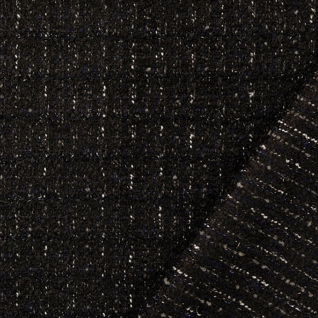 Wool Boucle fabric Black Lurex 