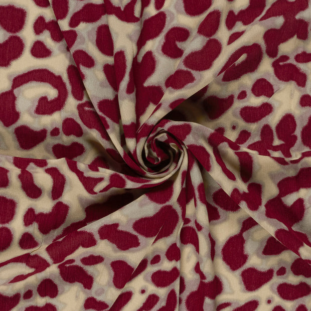 Satin fabric Bordeaux printed 