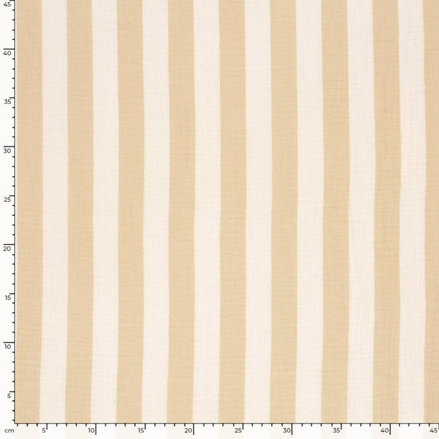 Muslin fabric Stripes Off White