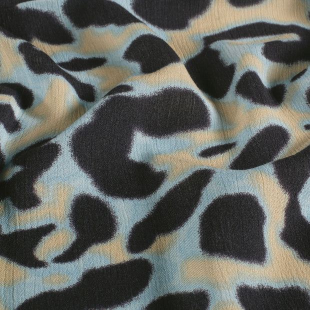 Satin fabric Abstract Navy