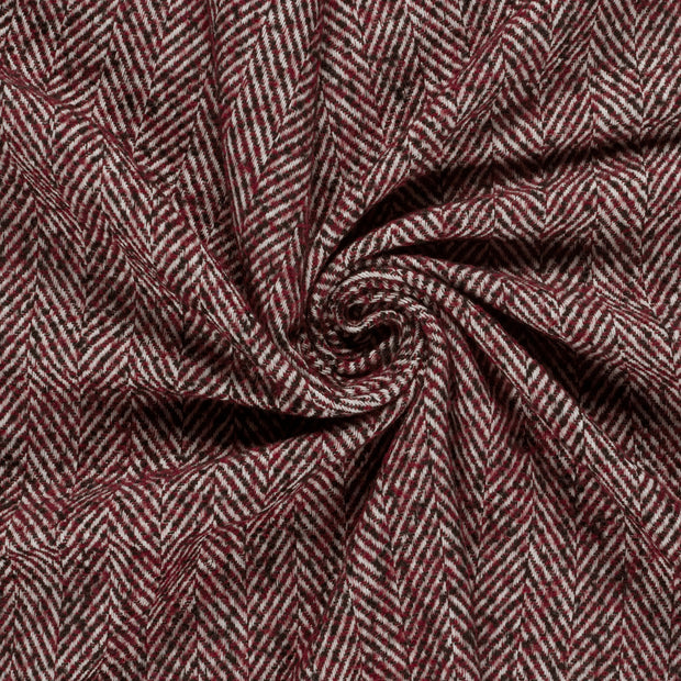 Jacquard fabric Bordeaux brushed 