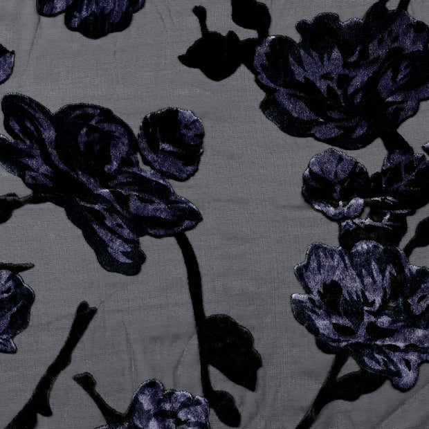 Tela de terciopelo tela Flores Lila