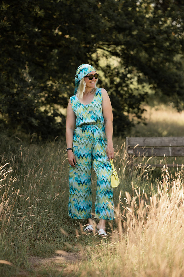 Viscose Satin fabrik Abstrakt Hellblau
