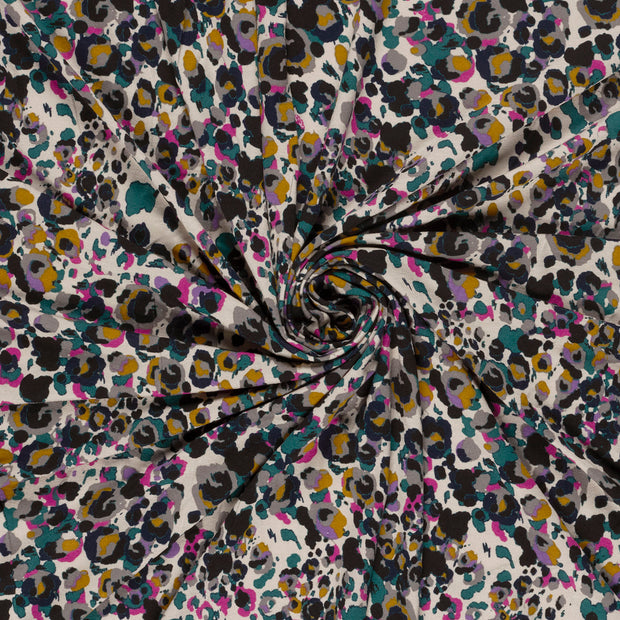 Viscose Vortex Jersey fabrik Magenta bedruckt 