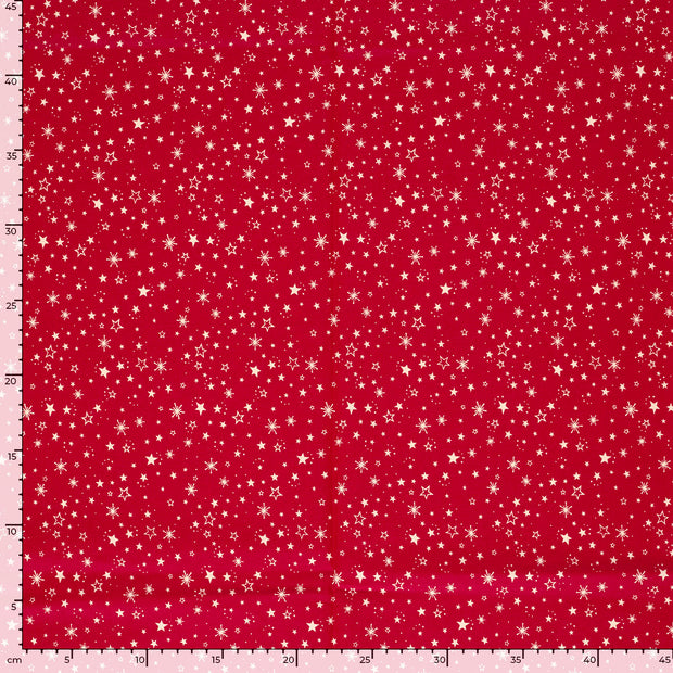 Cotton Poplin fabric Christmas Red