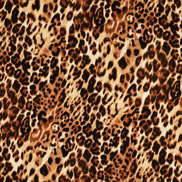Viscose Satin tissu animaux Marron