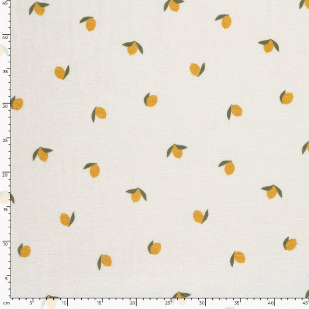 Stretch terry fabric Fruits Off White