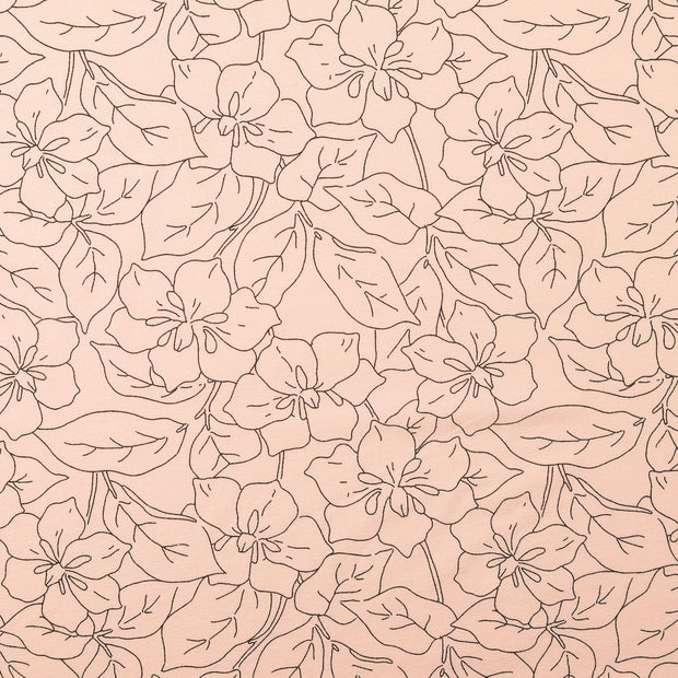 Jersey fabric Flowers Pink