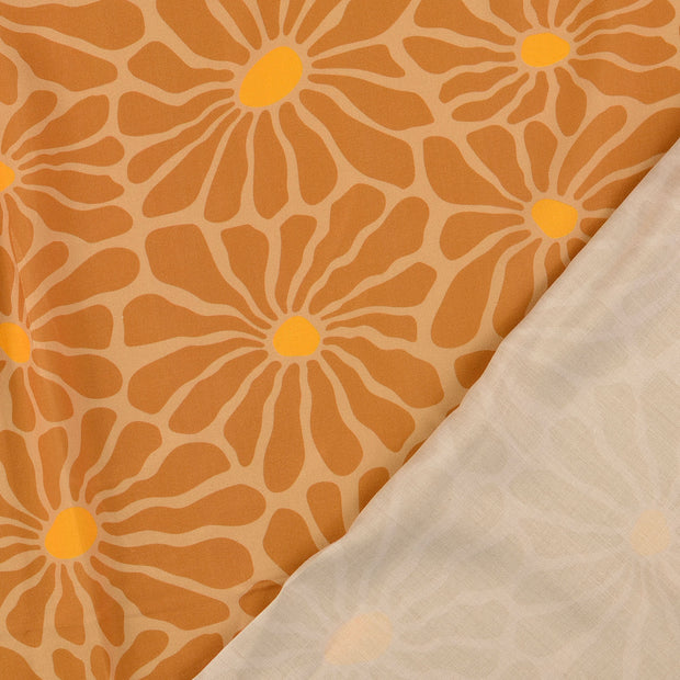 Viscose Poplin fabric Brown digital printed 