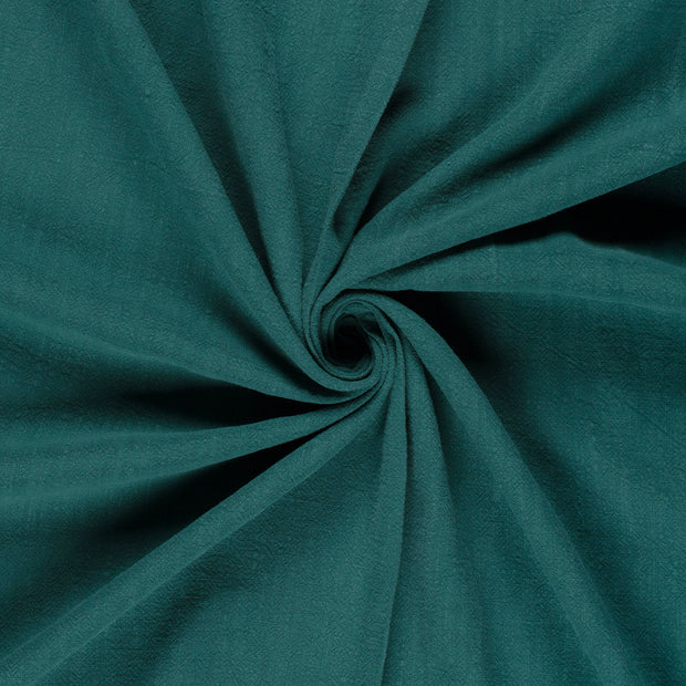 Linen fabric Petrol stone washed 