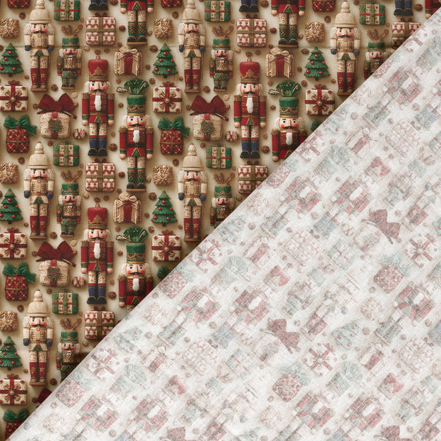Cotton Poplin fabric Christmas digital printed 