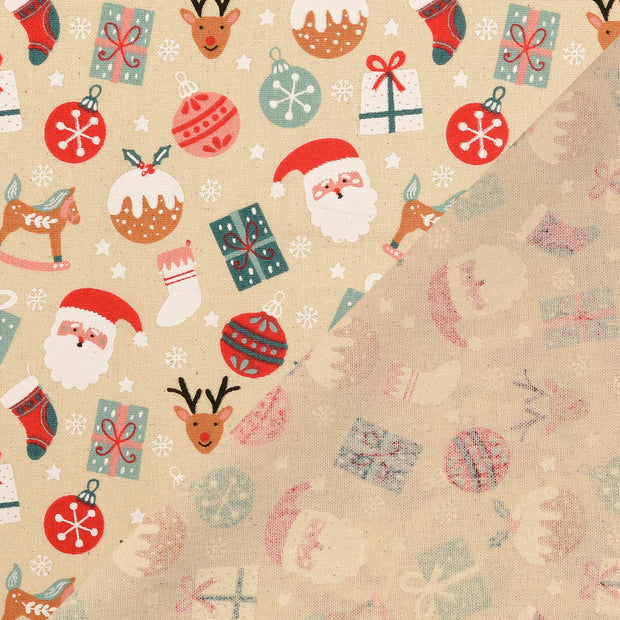 Canvas fabric Off White printed 