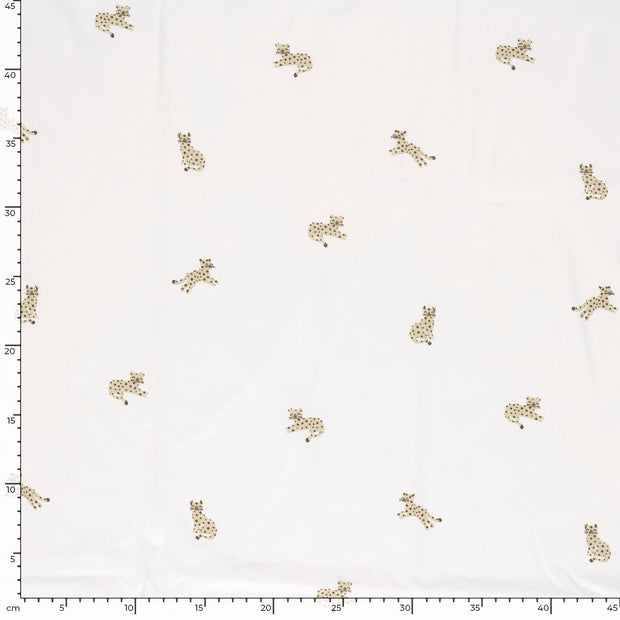 Jersey fabrik Leoparden Wollweiß
