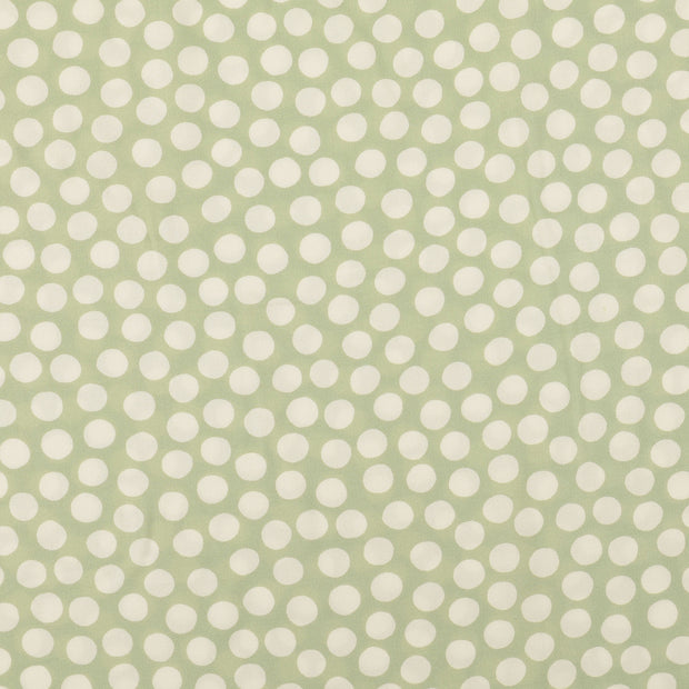 Viscose Poplin fabric Dots Olive Green