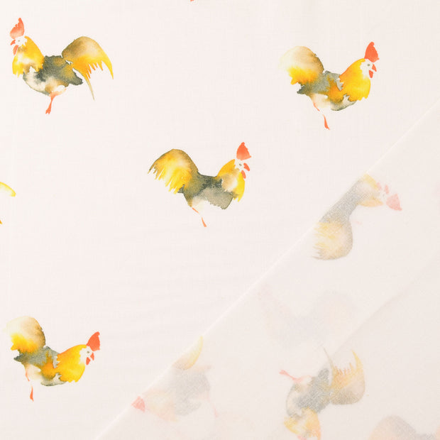 Cretonne fabric White digital printed 