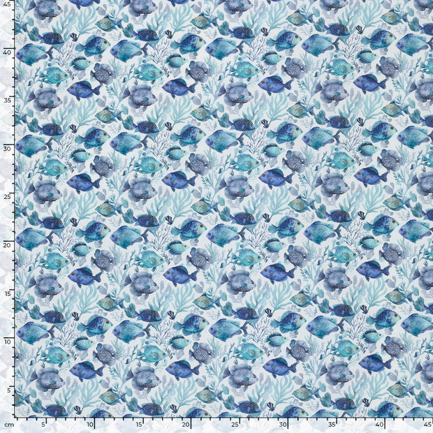 Cotton Poplin fabric Fish Beige