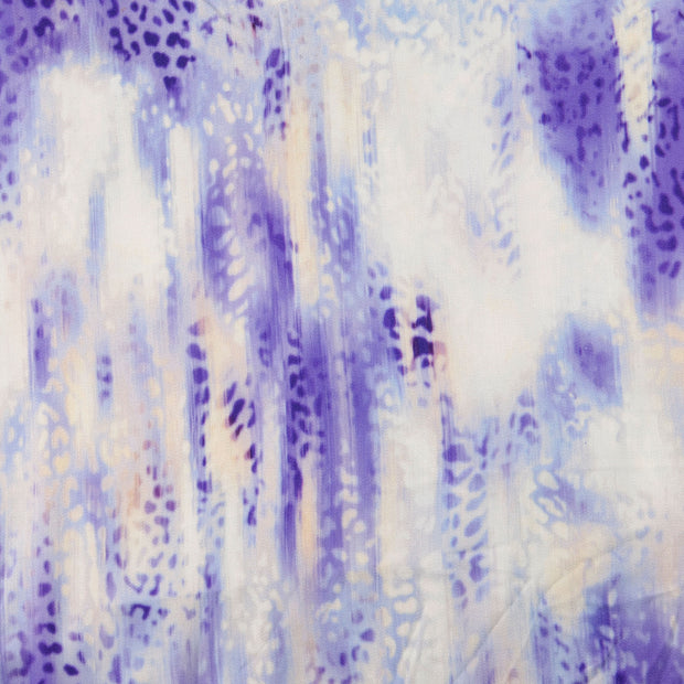 Viscose Satin fabric Animals Navy
