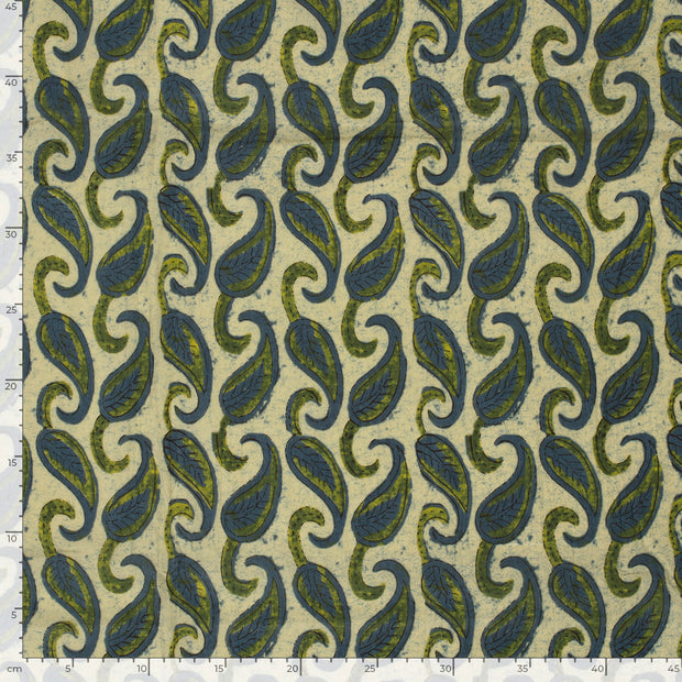 Voile fabric Paisley Green